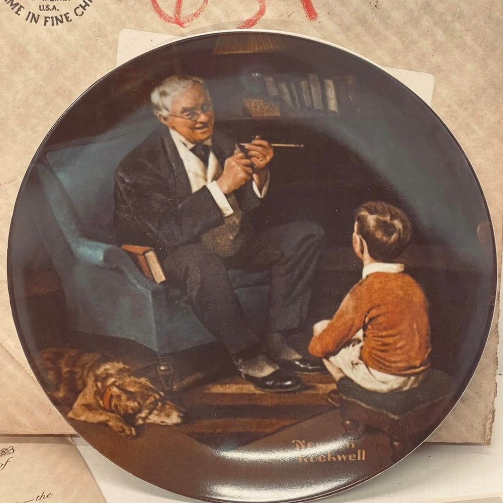 Norman Rockwell , The Tycoon, Knowles Collector Plate with Box and Certificate
